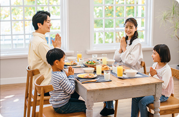 家族の食卓写真